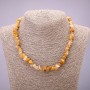 Necklace, natural stone, yellow agate chips, diameter 7(+-)mm, length 45-50cm with extension chain