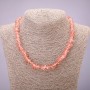 Necklace, natural stone, tinted rock crystal chips, diameter 8(+-)mm, length 45-50cm with extension chain