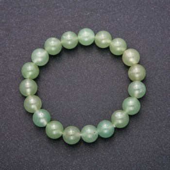 Jade Bracelet, smooth round beads, diameter 10(+-)mm, length 18cm