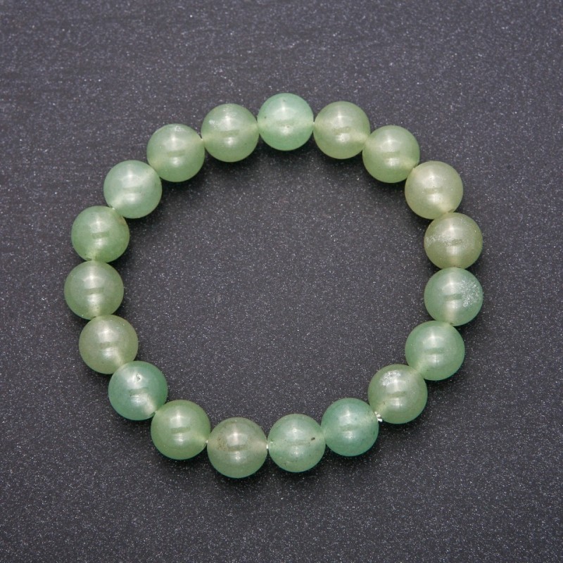 Jade Bracelet, smooth round beads, diameter 10(+-)mm, length 18cm