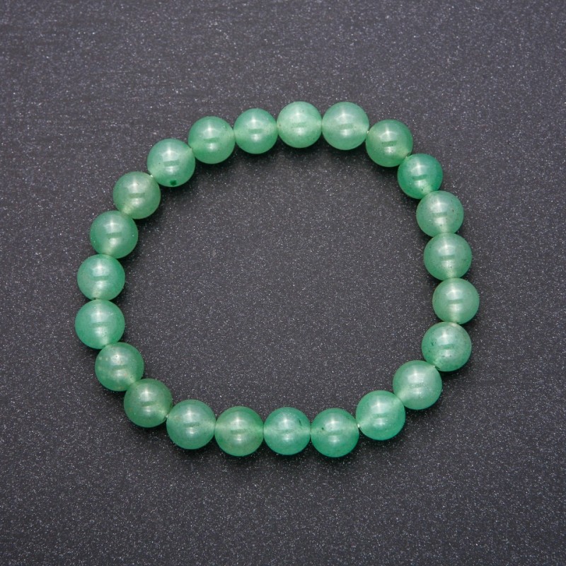 Jade Bracelet, smooth round beads, diameter 8(+-)mm, length 18cm