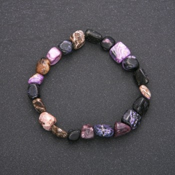 Charoite Bracelet, tumbled beads, diameter 8(+-)mm, length 18cm