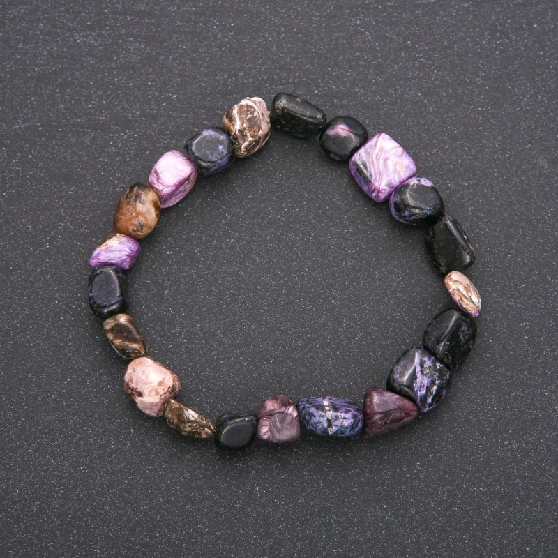 Charoite Bracelet, tumbled beads, diameter 8(+-)mm, length 18cm