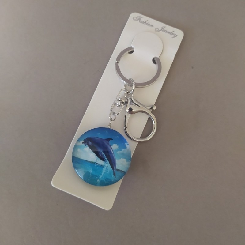 Sea Dolphins Keychain, 10 cm Length