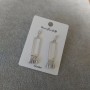 Stud Earrings with White Stones 9x44mm, 925 Series, Silver Metal Color