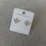 Bee Stud Earrings with White Stones 12mm, 925 Series, Silver Metal Color
