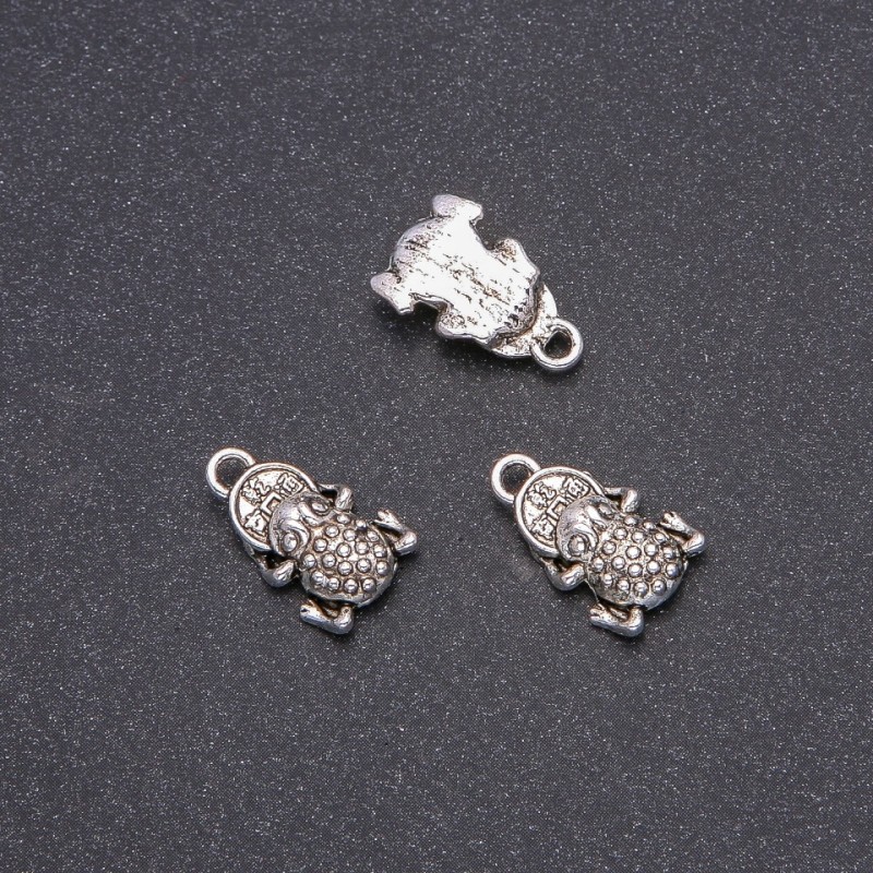 Frog Pendant Finding, diameter 10x17mm, pack 20g +/- 12pcs