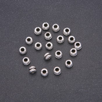 Bead Spacer Finding, diameter 6mm, pack 20g +/- 34pcs