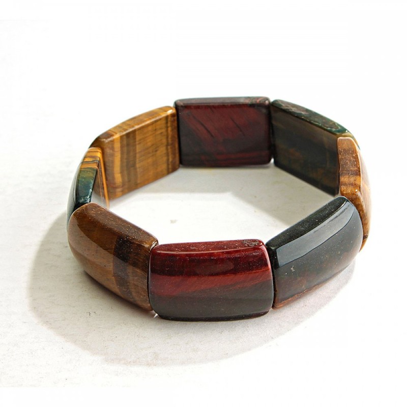 Tiger's Eye, Hawk's Eye, and Ox Eye Bracelet on Elastic Band