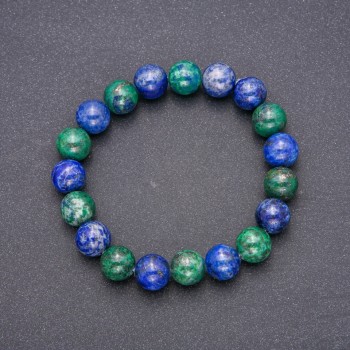 Azurite Natural Stone Bracelet, smooth bead, diameter 10(+-)mm, length 18cm, on elastic band
