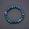 Natural Azurite Stone Bracelet, smooth round beads, diameter 8(+-)mm, length 18cm on elastic band