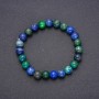 Natural Azurite Stone Bracelet, smooth round beads, diameter 8(+-)mm, length 18cm on elastic band