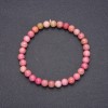 Rhodonite Natural Stone Bracelet, smooth bead, diameter 6(+-)mm, length 18cm, on elastic band