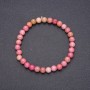 Rhodonite Natural Stone Bracelet, smooth bead, diameter 6(+-)mm, length 18cm, on elastic band