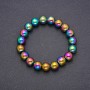 Hematite Bracelet with Coating, smooth bead, diameter 10(+-)mm, length 18cm, on elastic band