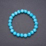 Aquamarine Bracelet, smooth bead, diameter 8(+-)mm, circumference 18cm, on elastic band