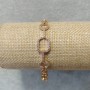 Xuping Bracelet with White Stones, thickness 11mm, length 17-19cm, 18K Gold Plated with extra link