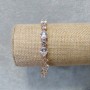 Xuping Bracelet with White Stones, thickness 7mm, length 17-19cm, 18K Gold Plated with Extension Chain