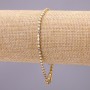 Single-Row Rhinestone Bracelet with Clasp, "Gold" Metal Color, Length 20cm, Width 3mm
