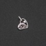 Xuping Heart Pendant with White Stones, Rhodium