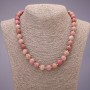 Natural Stone Rhodochrosite Necklace, Smooth Round Beads, Diameter 10(+-)mm, Length 48cm