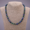 Natural Stone Azurite Necklace, Smooth Round Beads, Diameter 8(+-)mm, Length 48cm