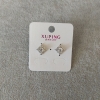Xuping Stud Earrings with White Stones 12mm, 18K Gold Plated, Rhodium