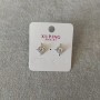 Xuping Stud Earrings with White Stones 12mm, 18K Gold Plated, Rhodium