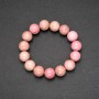 Bracelet made of natural Rhodonite stone, smooth round beads, diameter 13(+/-)mm, length 18cm on elastic band