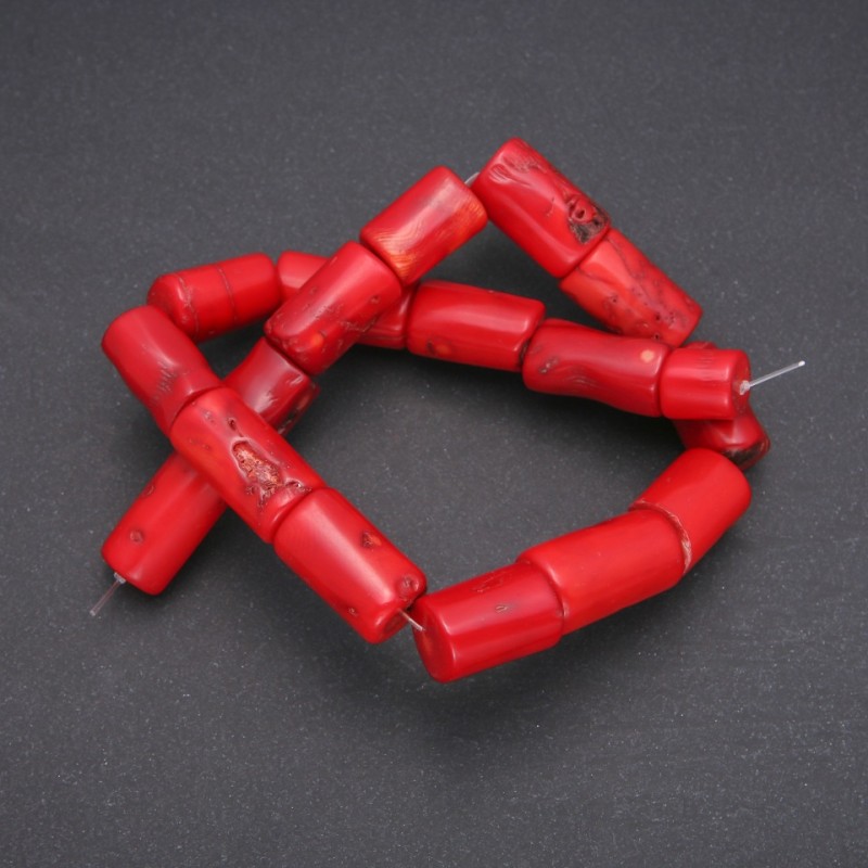 Natural Coral Cylinder Beads, Diameter 15x23(+/-)mm, strand weight 240g(+/-) (price per 100g)