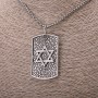 Star of David Pendant, 30×48mm, on Chain, 65cm Length, Silver Color Metal