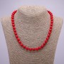 Natural Coral Necklace, Smooth Round Bead, 10(+/-)mm Diameter, 47cm+ Length