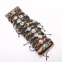 Eco Leather Bracelets Assorted on Cord Ties, Pack of 12