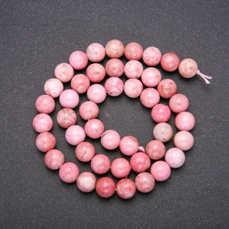 Rhodochrosite Natural Stone Beads, Smooth Round Bead, 8(+/-)mm Diameter, 38cm Length