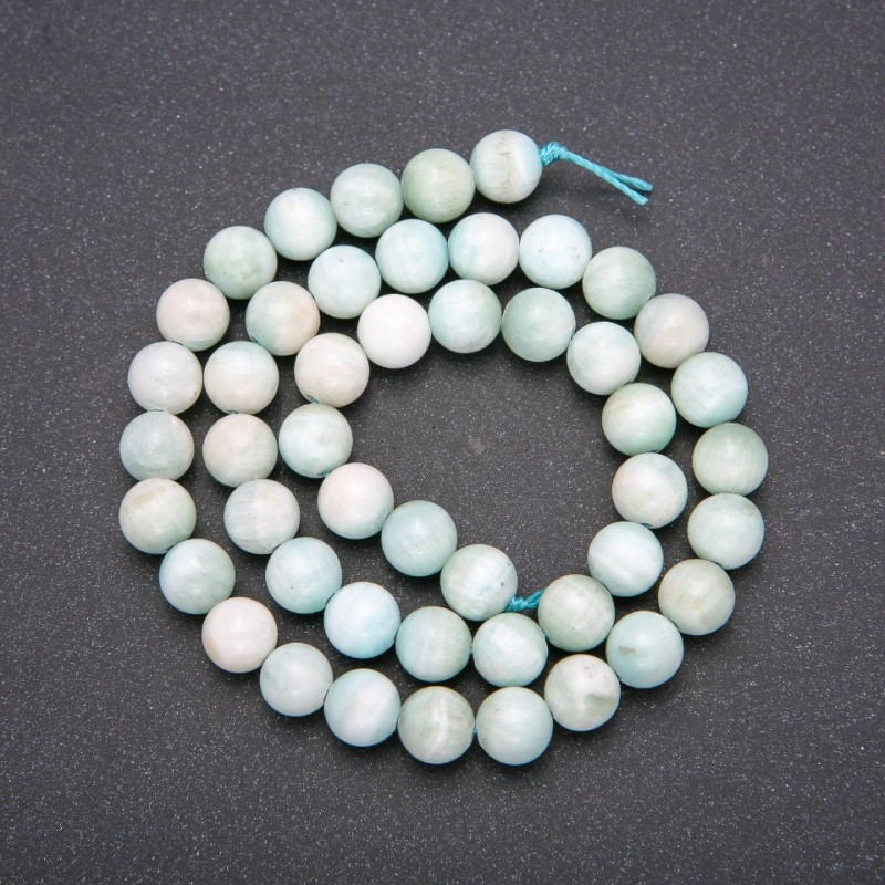 Larimar Natural Stone Beads, Smooth Round Bead, 8(+/-)mm Diameter, 38cm Length
