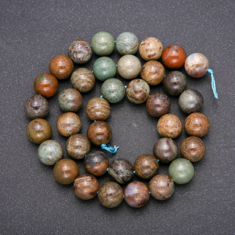 Multicolor Jasper Natural Stone Beads, Smooth Round Bead, 10(+/-)mm Diameter, 38cm Length