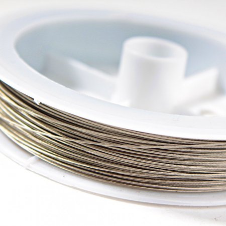 Silver-Tone Metal Wire, Spool 50m (+/-), Diameter 0.38mm