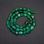 Natural Stone Beads Green Agate Tumbled, Diameter 8x12(+/-)mm, Length 38cm