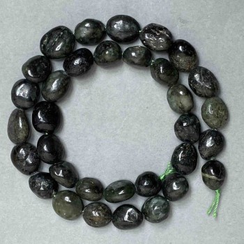 Natural Stone Beads Seraphinite Tumbled, Diameter 10x12(+/-)mm, Length 39cm+