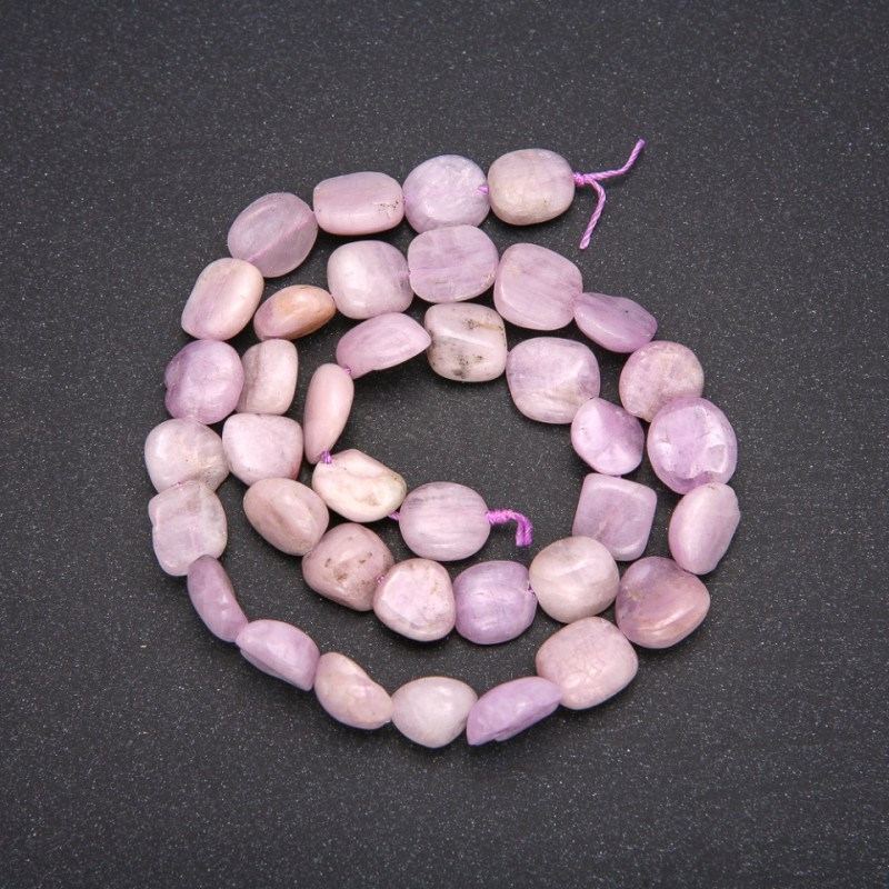 Natural Stone Beads Kunzite Tumbled, Diameter 10x12(+/-)mm, Length 38cm