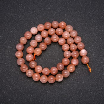 Natural Selenite Stone Beads, Smooth Round, Diameter 8 (+/-) mm, Length 38cm