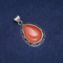 Teardrop Pendant with Golden Sand Aventurine Stone in Antique-Style Setting, 27x39mm