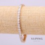 Xuping Bracelet with White Stones, 5mm Thick, 18cm Length, Gold-Plated