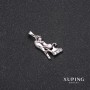 Xuping Pendant with White Stones 10x23mm Rhodium