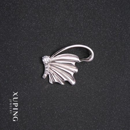 Xuping Butterfly Pendant with White Stones 20x29mm Rhodium