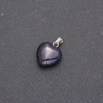 Aventurine Night of Cairo Blue Sand Heart Pendant 14x14x23(+/-)mm