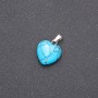 Blue Turquoise Heart Pendant 14x14x23(+/-)mm