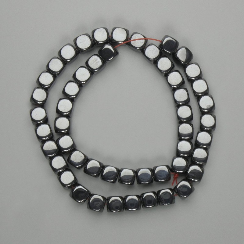 Hematite Beads Strand Cube, Diameter 8x8(+/-)mm, Length 40cm