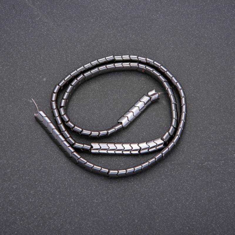 Hematite Beads Strand Zigzag, Diameter 6x4x3(+/-)mm, Length 40cm