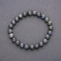 Natural Labradorite Stone Bracelet on Elastic, Smooth Bead, Diameter 8(+-)mm, Length 18cm